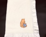 Disney Winnie the Pooh Baby Blanket WPL 1675 Acrylic Satin Trim Made in USA - £79.91 GBP