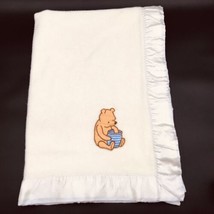 Disney Winnie the Pooh Baby Blanket WPL 1675 Acrylic Satin Trim Made in USA - £79.63 GBP