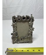 Vintage Pewter Sweet Babies ABC &amp; TRAIN  Picture Photo Frame Holds 3x5 - £8.79 GBP