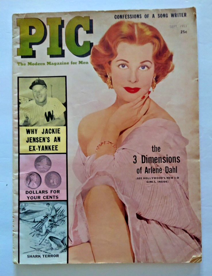 Primary image for PIC The Magazine for Men Sept. 1953, Arlene Dahl, Jackie Jensen, Marciano