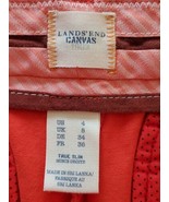 Lands End Canvas Orange Chino Pants Women 4 True Slim Straight Leg - £22.13 GBP