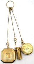 Vintage Tiffany &amp; Co. 14K Gold Chatelaine with Lipstick  Compact  Photo Locket - £4,795.33 GBP