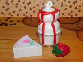 VINTAGE Faux Food Dairy Queen Strawberry Ice Cream Sundae Cake Slice food lot - £13.52 GBP
