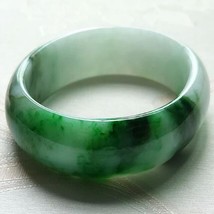 (53.1mm) Grade A 阳绿 飘花 Jadeite Jade Bangle - £2,424.48 GBP