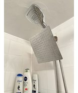 9 Rainfall Shower Head Handheld Combo Flow Control Button for easy one-h... - £31.47 GBP