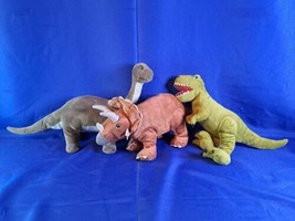 Lot Of 3 IKEA Dinosaur Stuffed Animal Plush - T Rex, Triceratops, Bronto... - £29.81 GBP