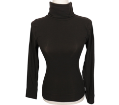 Spanx On Top Dark Brown Long Sleeve Fitted Shaping Turtleneck Top Size Large - £38.67 GBP