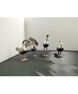 Set of 4 Mexico Silver Birds with Stone (onyx?) Body Pelican Turkey Stor... - £948.19 GBP