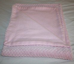 Soft Plush Pink Chenille Baby Girls Blanket Diamond Dots Fleece Security Lovey - £19.45 GBP
