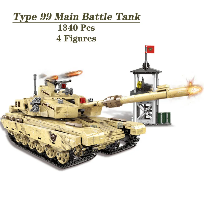 Military Series MOC Bricks Toys Arms WW2 Type ZTZ-99 Main Battle Tank Armored - £70.08 GBP