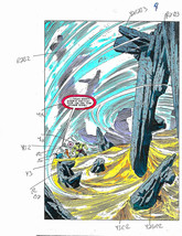 Original 1985 Incredible Hulk 309 color guide Marvel Production art splash page - £50.47 GBP