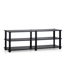Furinno Turn-S-Tube No Tools 3-Tier Entertainment TV Stands, Dark Cherry and Bla - £54.92 GBP