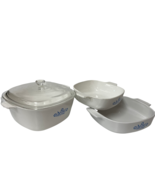 CorningWare Casserole Set 2.5 Qt A8B 8x8 And Smaller 7x7 Inch Blue Cornf... - $33.52 CAD