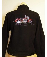 Christine Alexander jacket Swarovski Red motorcycle E30 black cotton size L - $99.59