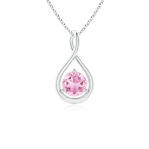 ANGARA Pink Tourmaline Solitaire Infinity Pendant Necklace in Silver (5mm) - $189.05+