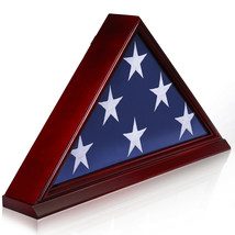 ANLEY Solid Wood Memorial Flag Display Case - Burial Flag Frame Veteran 5&#39; x9.5&#39; - £58.88 GBP