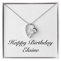 Happy Birthday Elaine - Forever Love Necklace Personalized Name - £47.22 GBP