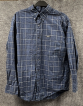 Chaps Ralph Lauren Shirt Mens Medium Blue  Plaid Button Down VTG Cotton Casual - £20.23 GBP