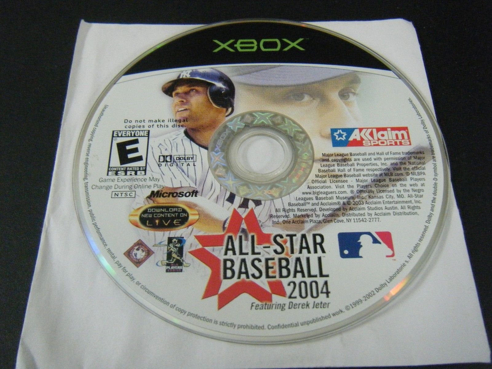 Primary image for All-Star Baseball 2004 (Microsoft Xbox, 2003) - Disc Only!!!!