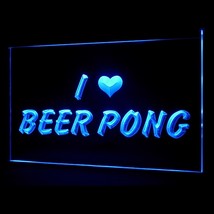 170138B I Love Beer Pong Beer Bar Funny Entertainment Excitement LED Lig... - $21.99