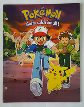 Pokemon - Nintendo 1998 Folder w/ holes for binder 12&quot; x 9 1/2&quot; in VG Cond.  - £8.09 GBP