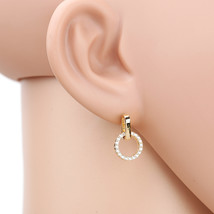 Gold Tone Drop Earrings With Swarovski Style Crystals - $23.99