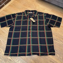 Black Plaid Soft Canvas Button Shirt Regal Wear Mens Sz 4XL NEW With Tags - £10.55 GBP