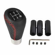 For Universal 5 Speed Black Leather Manual Gear Shift Knob Shifter Lever head - £11.12 GBP