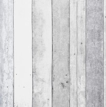 White Shiplap Thicker Wallpaper Dimoon 197&#39;&#39;X17.7&#39;&#39; White Grey Wood Peel And - £36.14 GBP
