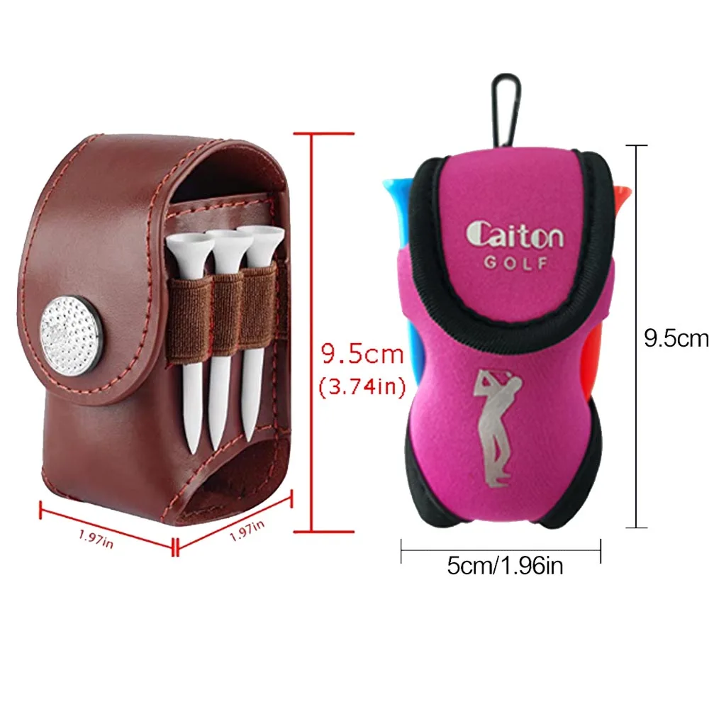 Sporting Cowhide Leather Golf Balls and Tees Holder Divot Tool Carrier Pouch Bag - £25.95 GBP