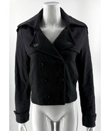 Levis Charcoal Black Womens Jacket Size Small Double Breasted Wool Blend - $639.77 MXN