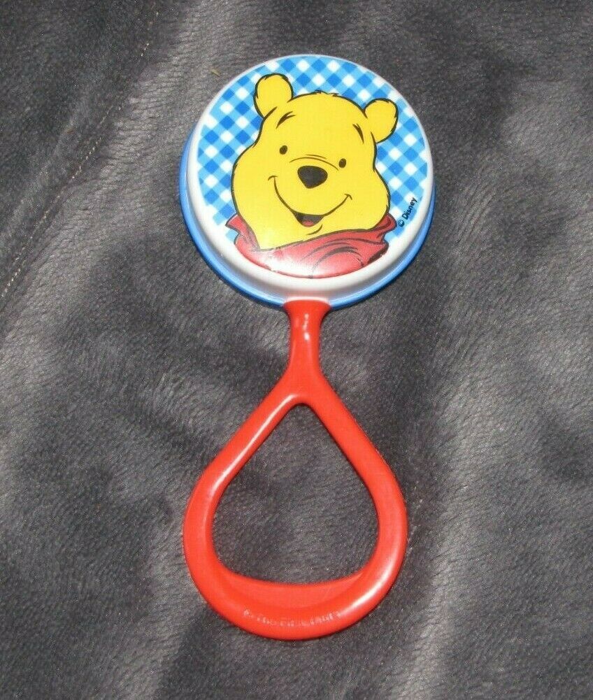 Vintage Winnie the Pooh Bear First Years Plastic Baby Rattle Toy Plastic - $39.59