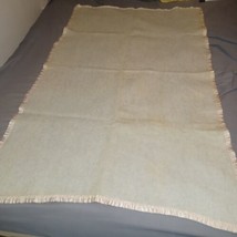 Vintage Esmond Slumberest Baby Blanket  Blue with Satin Border Crib Size 36x57 - £15.44 GBP