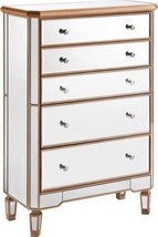 Side Cabinet Contemporary Gold Brushed Steel Solid Wood Mirror Carved - £1,330.24 GBP