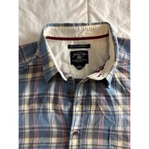 Gilded Age Men’s Plaid Button-Up Shirt XXL Blue Yellow Cotton Stretch - $34.65