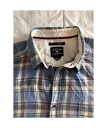 Gilded Age Men’s Plaid Button-Up Shirt XXL Blue Yellow Cotton Stretch - $48.78 CAD