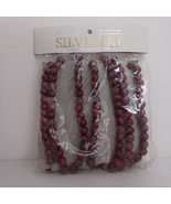 Christmas Tree Garland Silvestri Cranberry Wooden Bead Decor 9 ft  NEW - £18.91 GBP