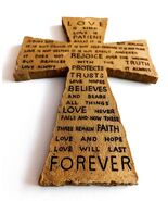 1 Corinthians 13 Bible Verse Love Chapter Christian Cross Easter art cru... - $14.99
