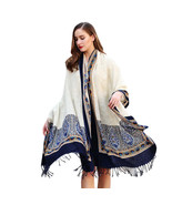 Anyyou 100% Pure Merino Wool Beige Poncho Winter Large Scarf Pashmina Sh... - $1,798.93 MXN
