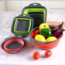 Foldable Telescopic Drain Basket  Kitchen Veggie Drainer - £11.95 GBP