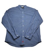 Abercrombie &amp; Fitch Muscle Shirt Adult L Blue Check Long Sleeve Button U... - £20.16 GBP