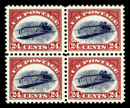 Stamp Poster - U.S. Postage 24-CENT INVERTED JENNY (1918) 4 block 20&quot;x 24&quot; - $34.99