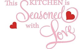 Pink 15&#39;&#39; X 22&#39;&#39; This Kitchen is Seasoned with Love Wall Quote Sticker - £7.04 GBP