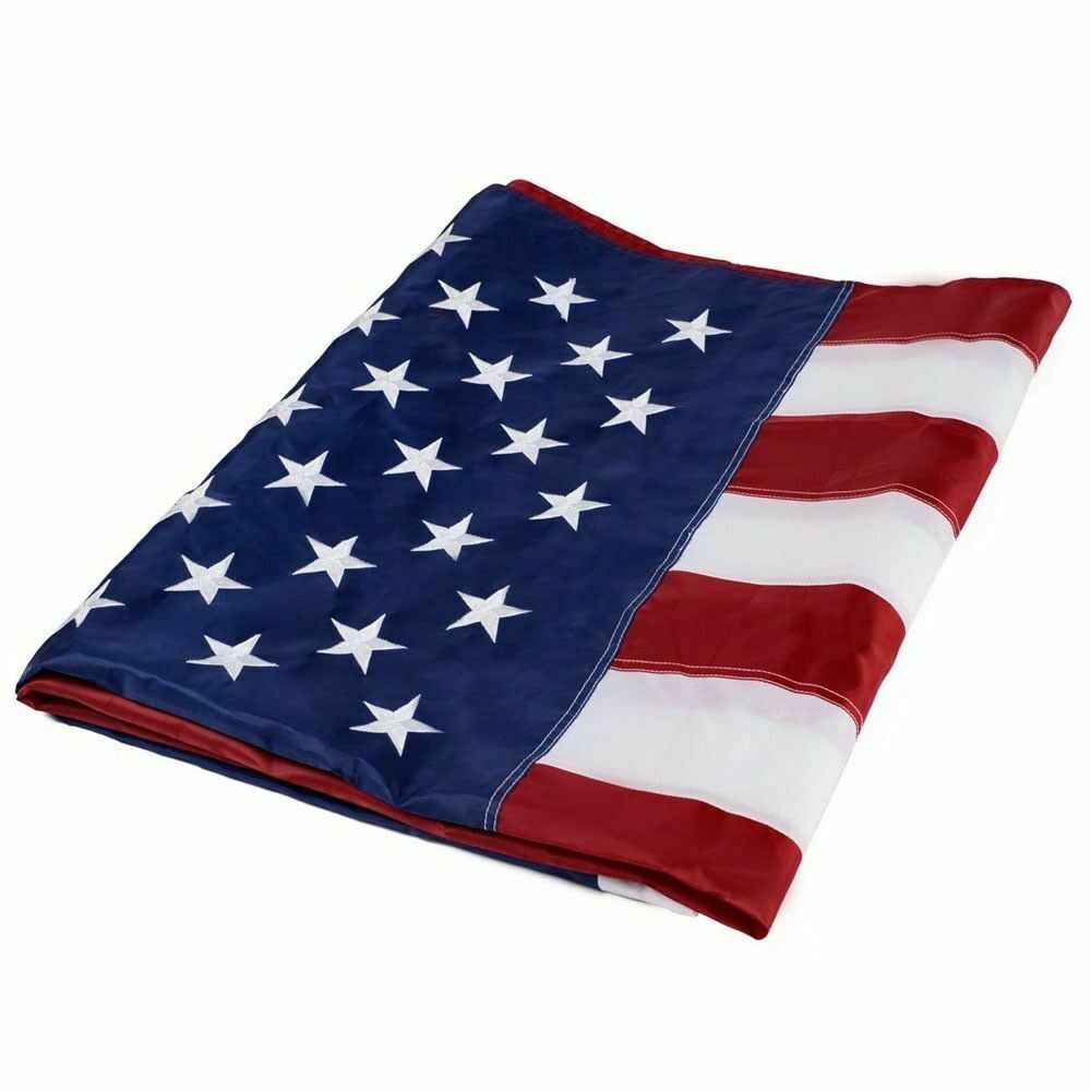 3&#39;x5&#39; ft American Flag Sewn Stripes Embroidered Stars Brass Grommets USA... - $12.48