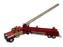 Vintage NYLINT 2 Piece Fire Truck Hook & Ladder Steel Red Fire Engine NO Ladder - $54.44