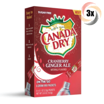 3x Packs Canada Dry Cranberry Ginger Ale Drink Mix | 6 Singles Each | .6oz - £7.84 GBP
