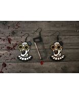 Bloody Clown Handmade Horror Earrings, Blood Drop Hacksaw Design, Spooky  - $18.99