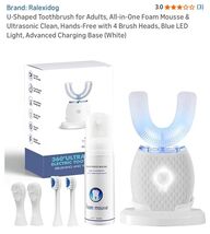 Sani White Ultrasonic Toothbrush Sparkle Glow U Shaped Teeth Whitening 3... - $44.43