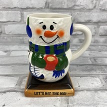 Bay Island S&#39;mores Snowman Mug Lets Hit The Ice Tall Blue Chocolate  - £9.22 GBP