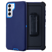 Heavy Duty Case W/Clip Holster Dark BLUE/BLUE For Samsung S21 Ultra 5G - $8.56